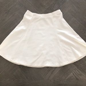 High Waisted White Flared Skater Skirt